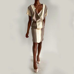 Silk and Lace Midi Dress